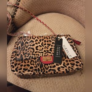 Isabelle Leopard Print Vegan Leather Shoulder Bag